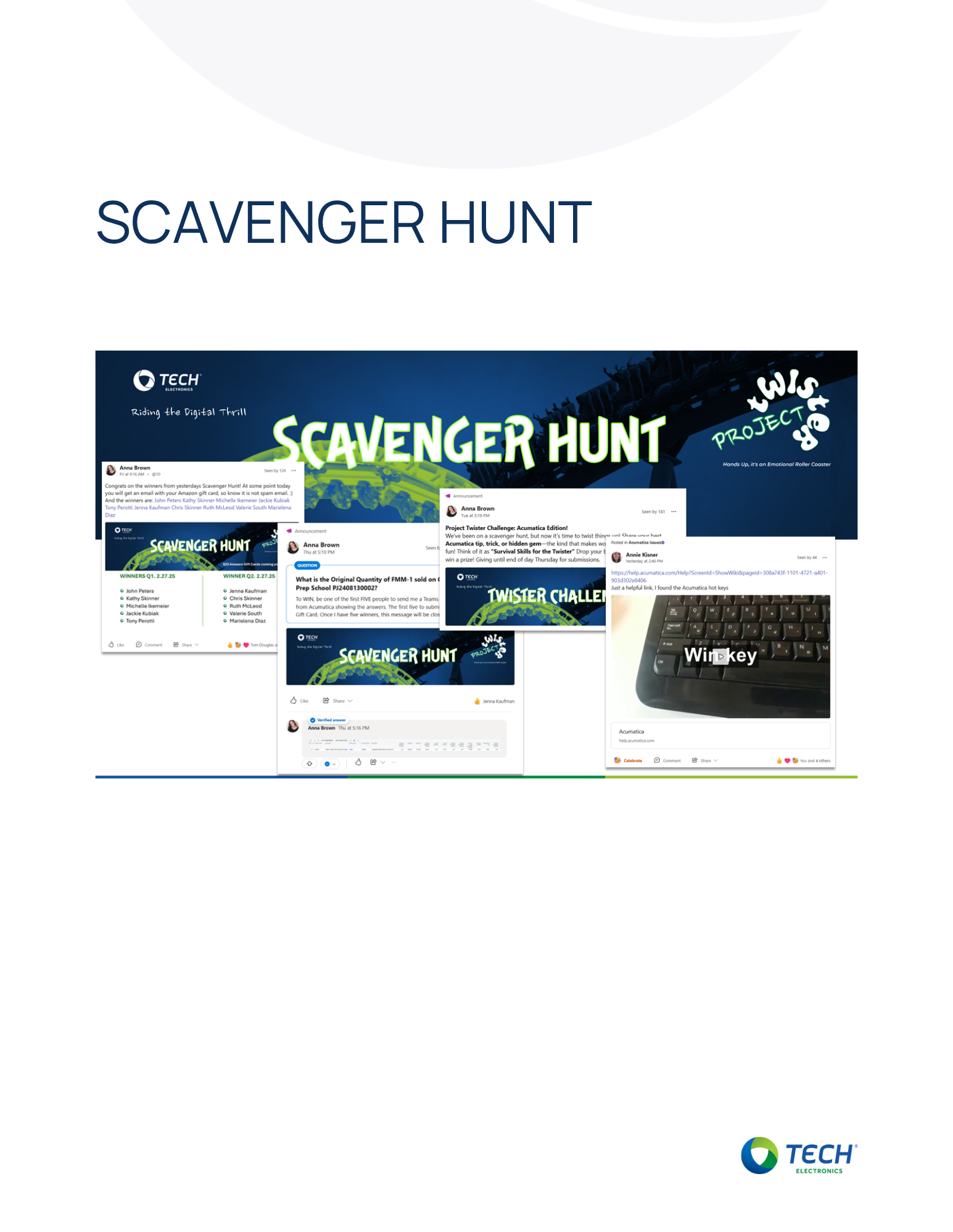 Project Twister scavenger hunt communications and employee participation
